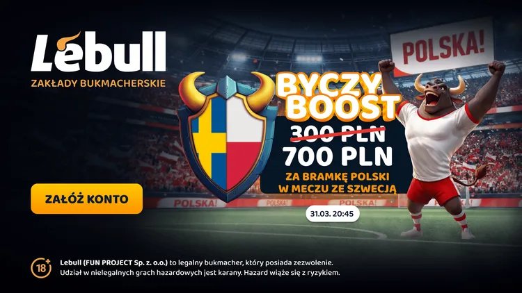 Lebull: 700 PLN za gola Polski w meczu ze Szwecją
