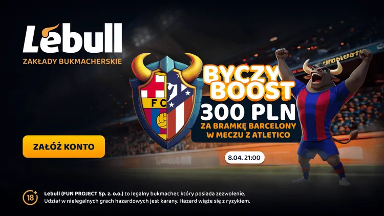 Lebull: 300 PLN za gola Barcelony w meczu z Atletico Madryt