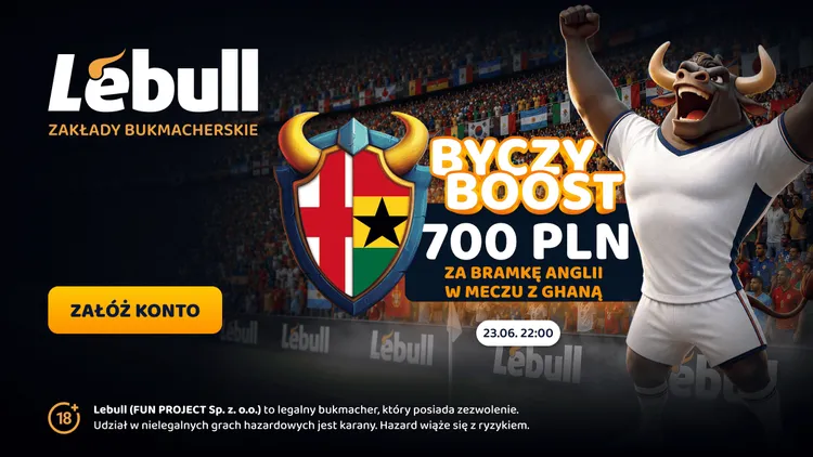 Lebull: 700 PLN za bramkę Anglii w meczu z Ghaną