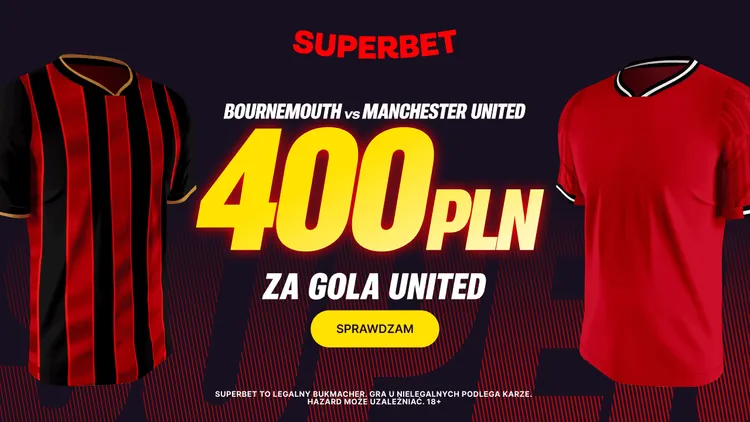 Bournemouth - Manchester United: bonus 400 PLN za gola gości