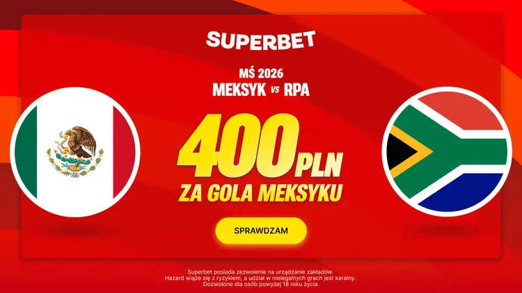 Superbet: 400 PLN za gola Meksyku w meczu Meksyk - RPA