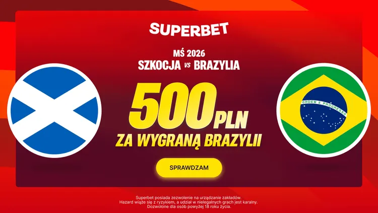 Superbet: 500 PLN za wygraną Brazylii ze Szkocją