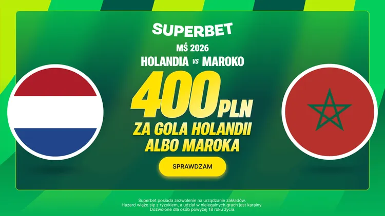 Superbet: 400 PLN za gola wybranej drużyny w meczu Holandia - Maroko