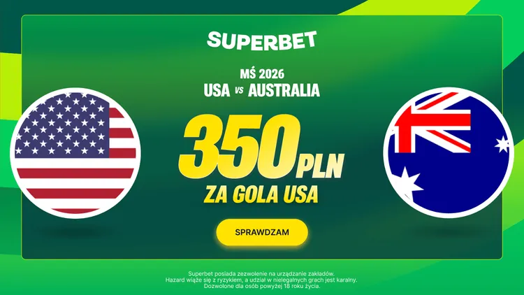 Superbet: 350 PLN za gola USA w meczu z Australią