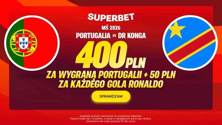 Superbet: 400 PLN za wygraną Portugalii z + 50 PLN za każdego gola Ronaldo