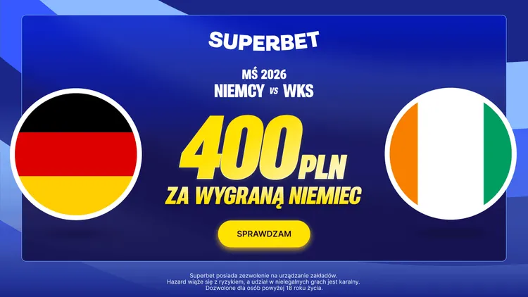 Superbet: 400 PLN za wygraną Niemiec w meczu Niemcy - WKS