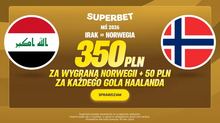 Superbet: 350 PLN za wygraną Norwegii + 50 PLN za każdego gola Haalanda
