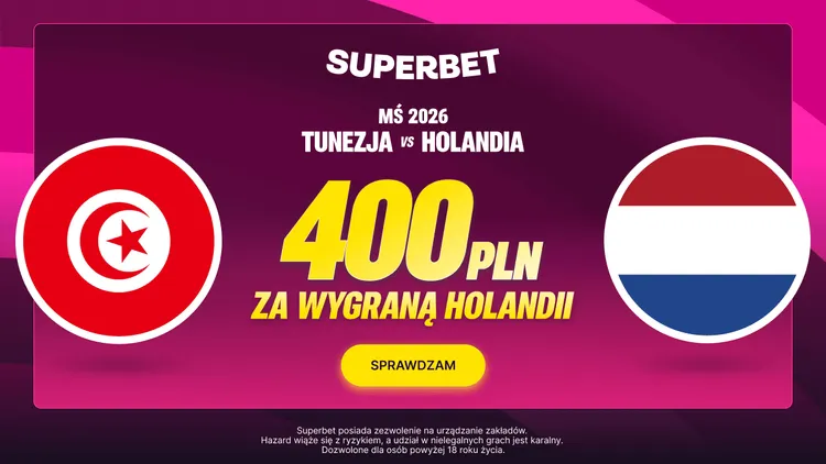 Superbet: 400 PLN za wygraną Holandii w meczu z Tunezją