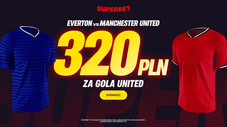 Everton - Manchester United: 320 PLN za gola w Superbet