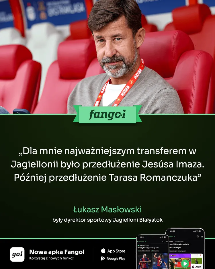 💥 Łukasz Masłowski wskazał najważniejszy „transfer” w Jagiellonii!