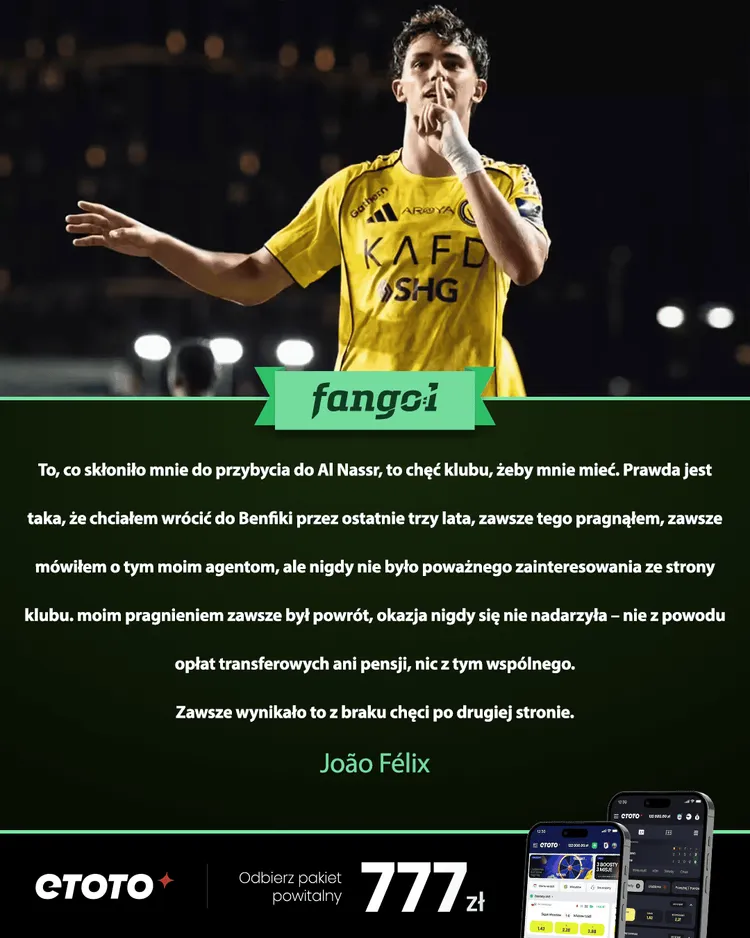 Joao Felix szczerze o tym, czemu dołączył do Al-Nassr
