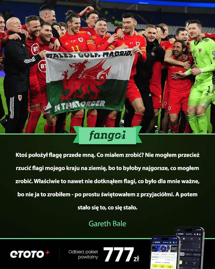 Gareth Bale na temat flagi "„Walia. Golf. Madryt - W tej kolejności”