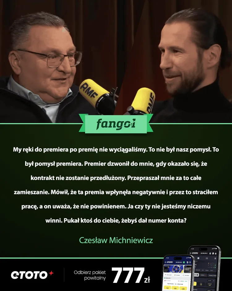 Czesław Michniewicz odniósł się do afery premiowej 