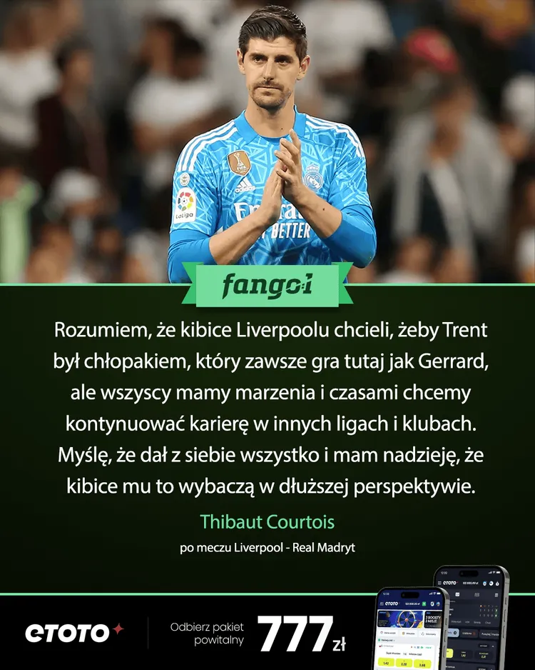 Courtois reaguje na chłodne przyjęcie Trenta na Anfield