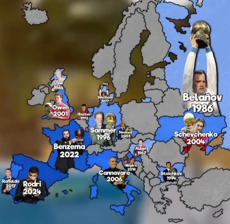 Ostatni gracz kraju Europy, który zdobył Złotą Piłkę!
