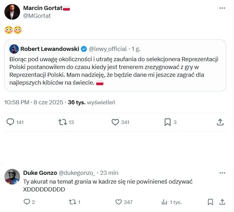 Odpowiedź kibica na tweet Gortata XD