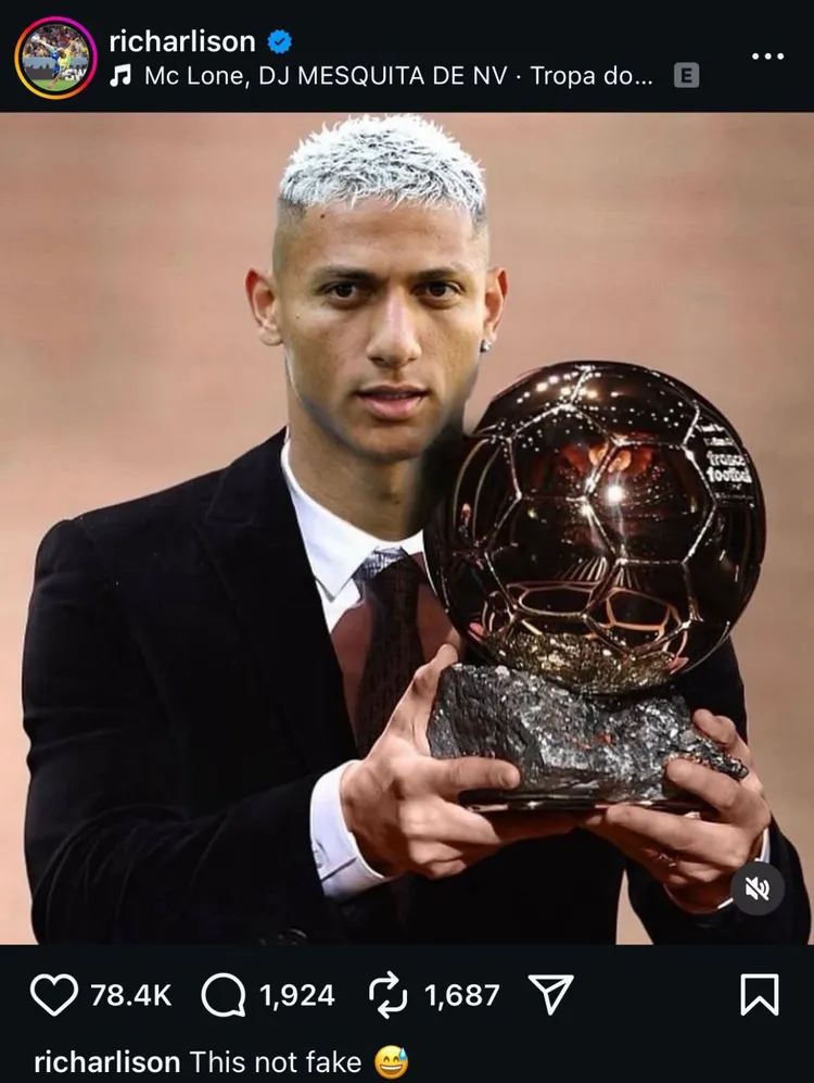 Richarlison ma inne zdanie na temat zwycięzcy Złotej Piłki