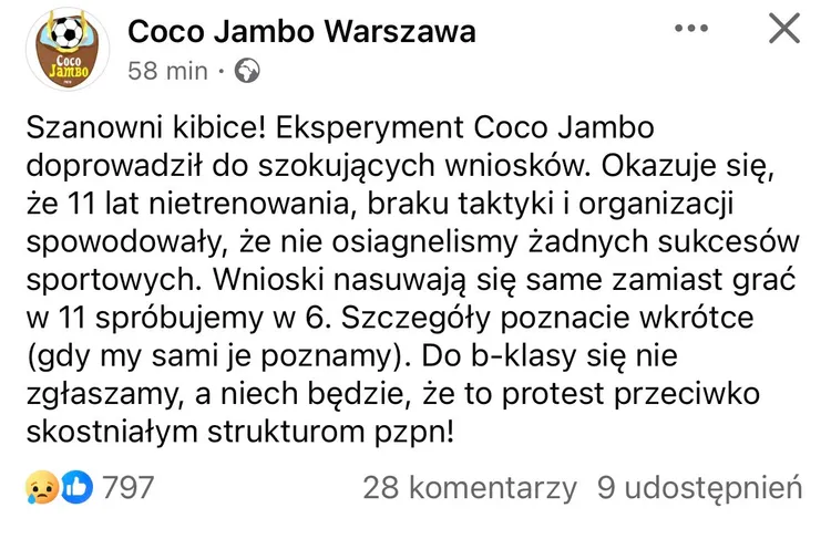 Kończy się pewna era. Coco Jambo Warszawa nie przystąpi do rozgrywek
