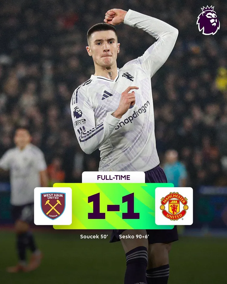 Manchester United wyrwał remis w meczu z West Hamem!