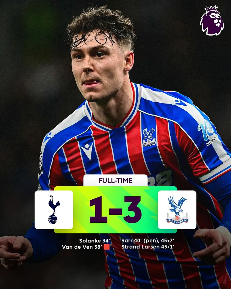Tottenham się pogrąża - Palace zwycięskie w derbowym starciu!