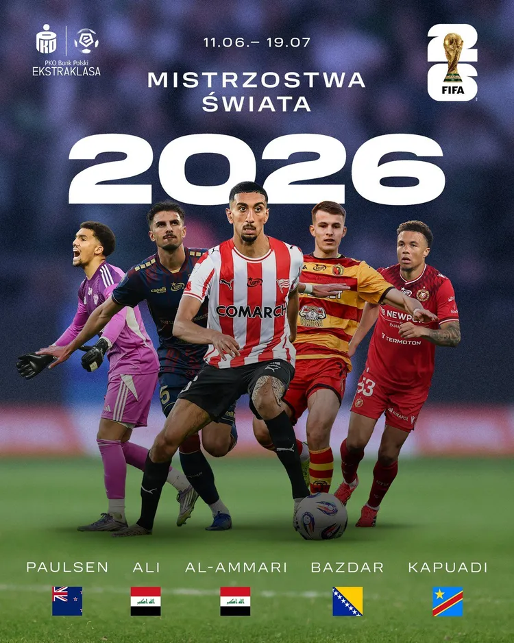 Pięciu ekstraklasowiczów weźmie udział na Mistrzostwach Świata!