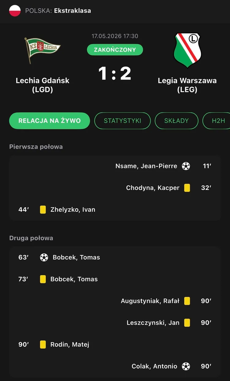 Legia wygrywa w końcówce i pnie się w górę tabeli!
