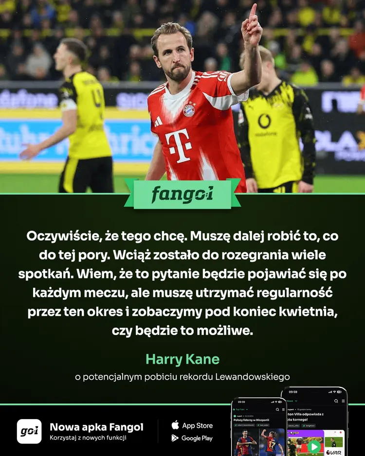 🗣️ Harry Kane o pobiciu rekordu Lewandowskiego: Zobaczymy pod koniec kwietnia