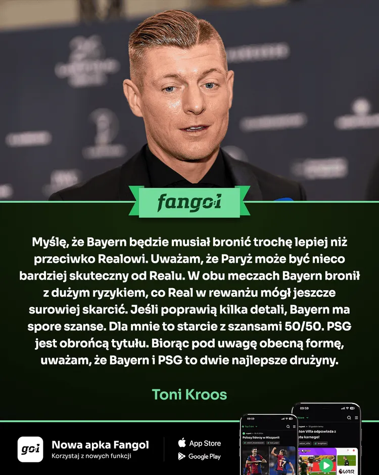 Bayern czy PSG? Toni Kroos przewiduje, kto zagra w finale Ligi Mistrzów!