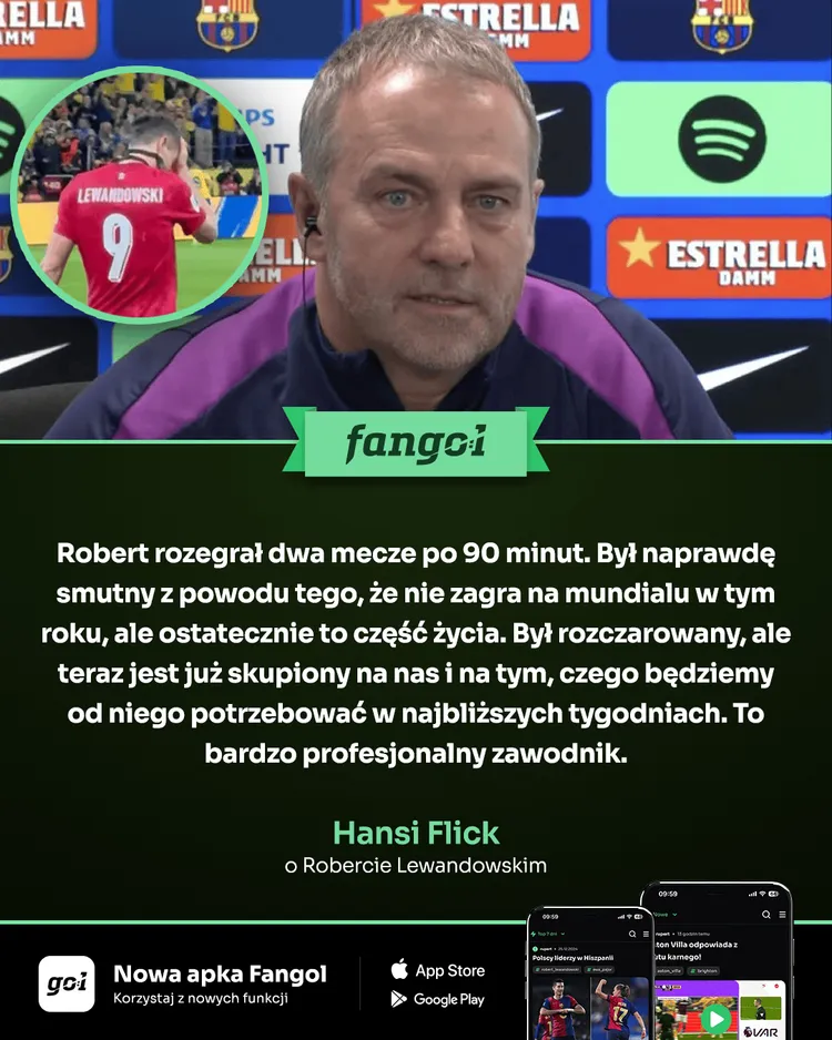 Hansi Flick o Lewandowskim i przegranych barażach: Był rozczarowany