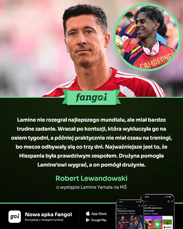 Lewandowski podsumował występ Yamala na MŚ: "Nie rozegrał najlepszego mundialu, ale..."