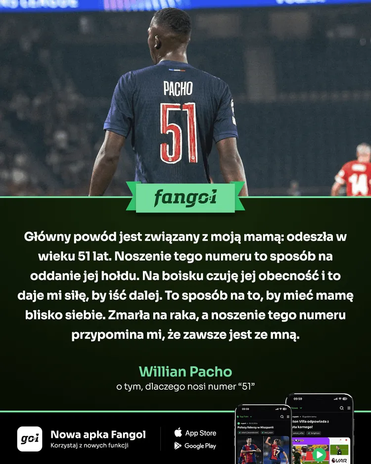 Pacho wyznał, dlaczego nosi nietypowy numer "51"