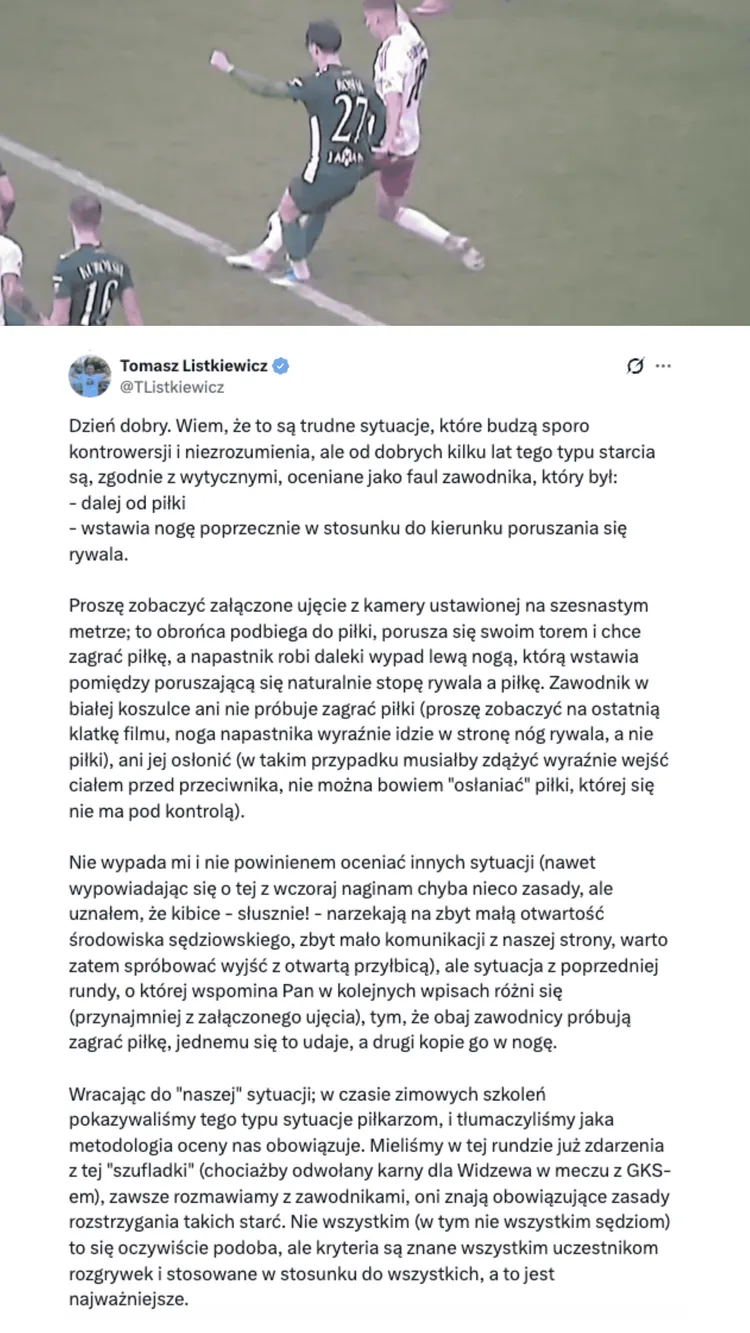 Sędzia OSOBIŚCIE wyjaśnił kontrowersję z wczorajszego meczu 1. ligi!