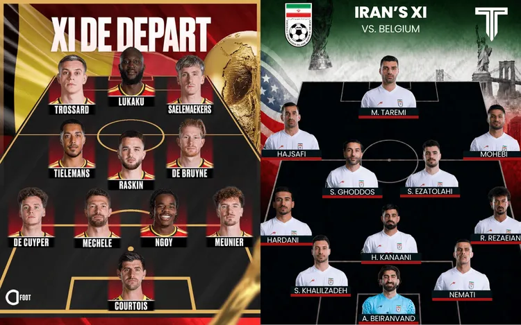 W takich składach zagrają Belgia 🇧🇪 oraz Iran 🇮🇷