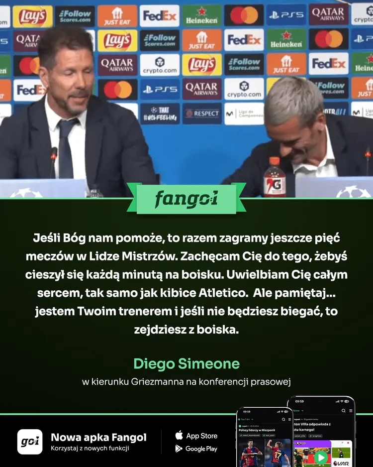 Simeone w pięknym stylu honoruje Griezmanna! "Uwielbiam Cię całym sercem"