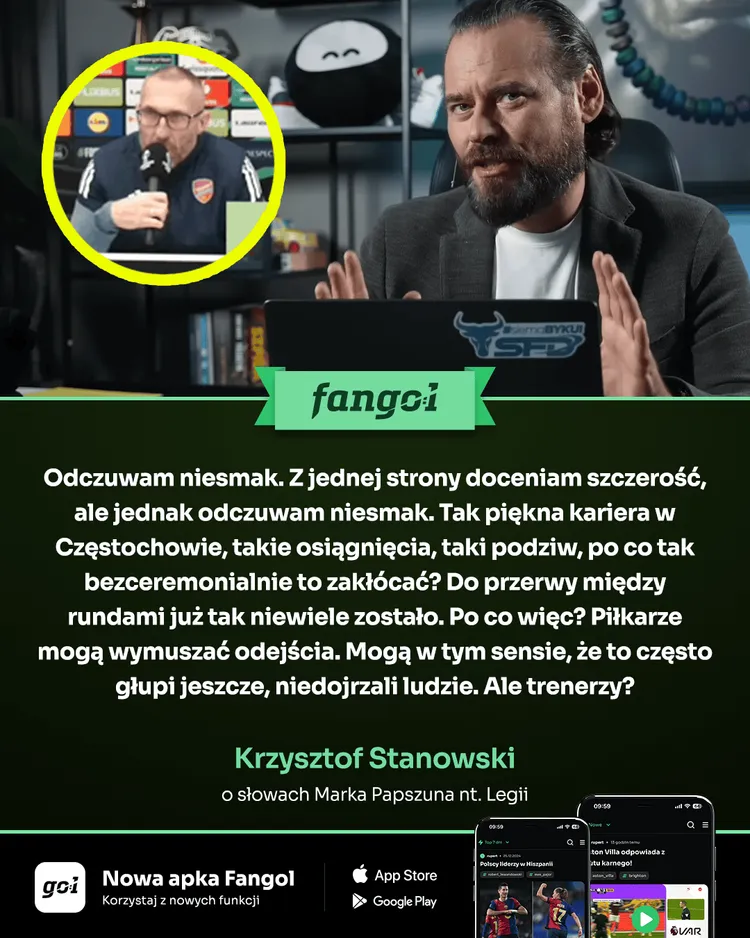 Stanowski skrytykował Papszuna! "Czuję niesmak"