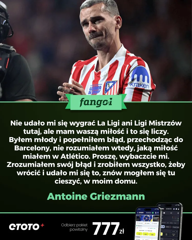 Antoine GRIEZMANN: "Popełniłem błąd przechodząc do Barcelony..."