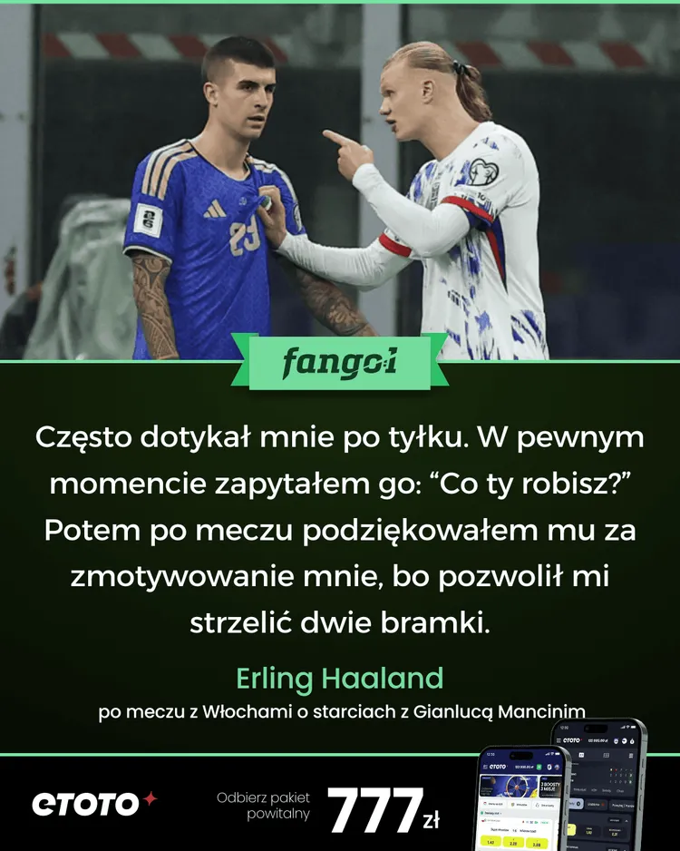 Haaland miał wczoraj dość nietypową motywację do strzelania Włochom XD