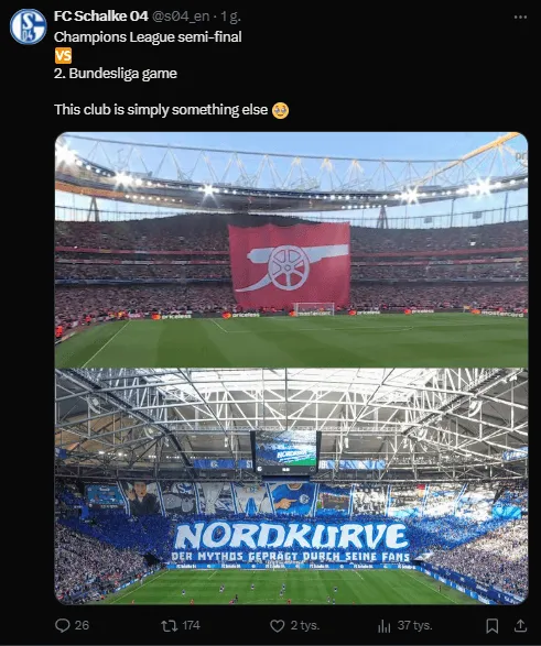 Schalke zadrwiło z oprawy Arsenalu!