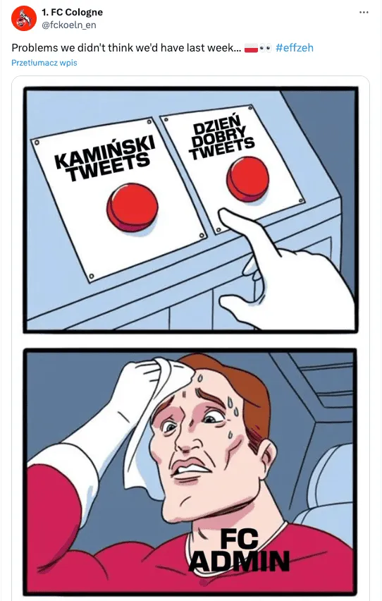 Admin FC Koeln bawi się w najlepsze xD