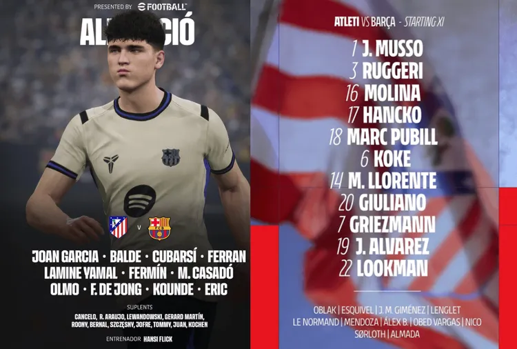 WYJŚCIOWE XI-STKI NA PUCHAROWE STARCIE BARCELONA - ATLETICO❗️