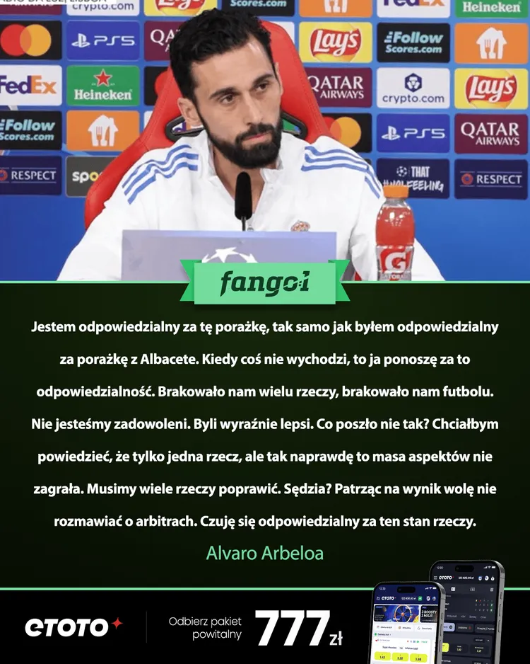 Arbeloa bierze odpowiedzialność za wczorajszą porażkę