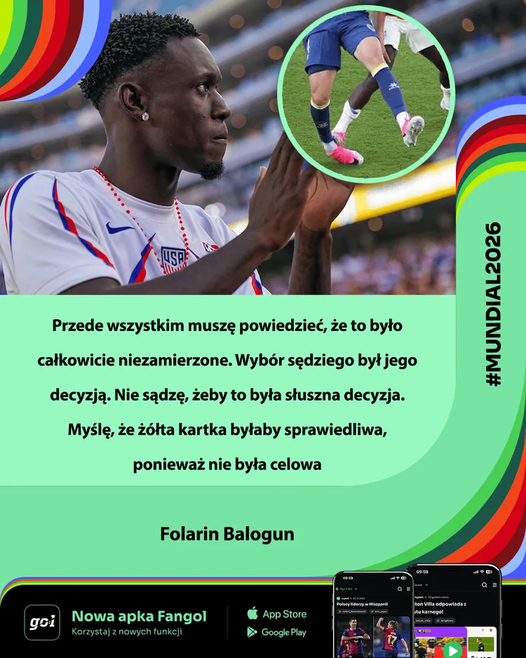 Folarin Balogun nie zgadza się z decyzją arbitra o czerwonej kartce