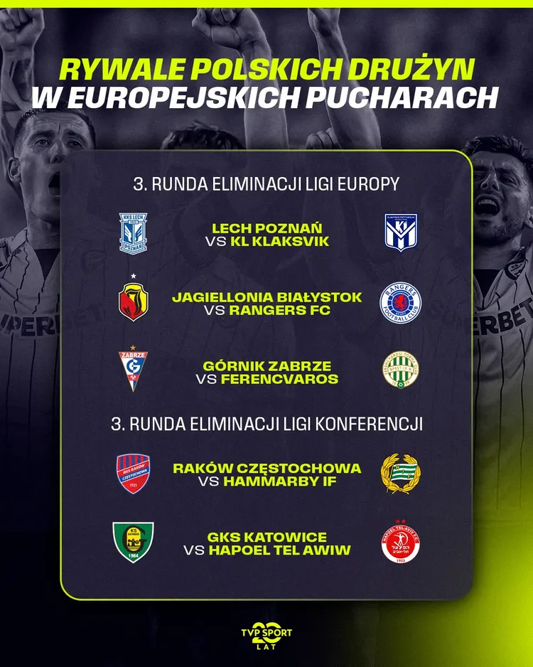 Z TYMI drużynami zmierzą się nasze polskie kluby w drodze do pucharów❗️