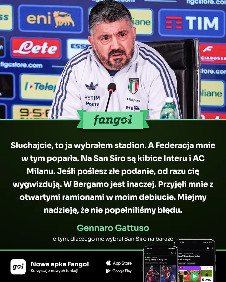 Gattuso nie chciał, żeby Włochy grały baraże na San Siro. Oto powód