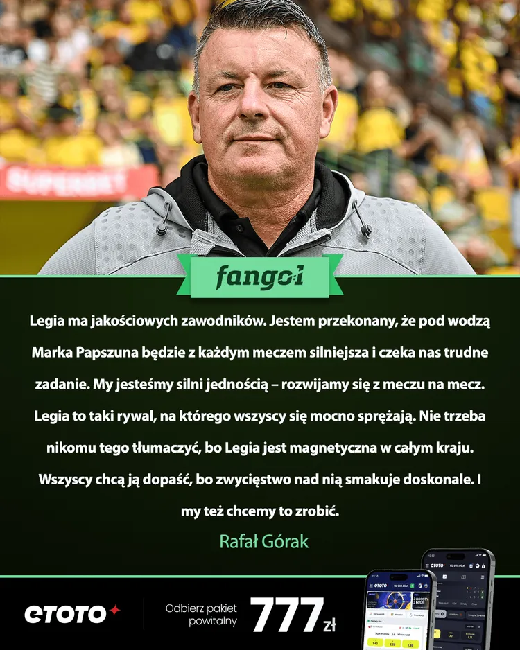 Rafał Górak:  Zwycięstwo nad Legią smakuje doskonale