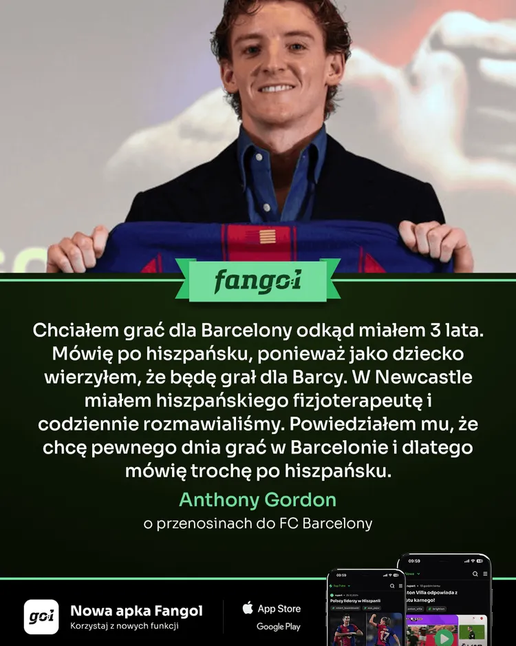 Anthony Gordon od dziecka chciał grać dla Barcelony!