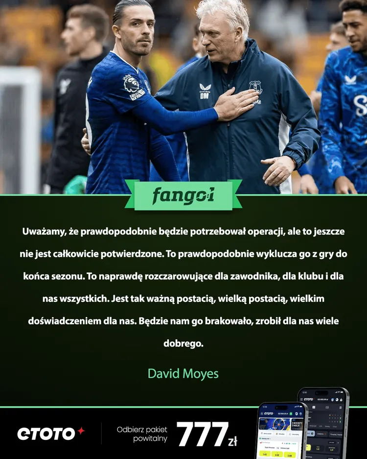 David Moyes zabiera głos ws. urazu Grealisha