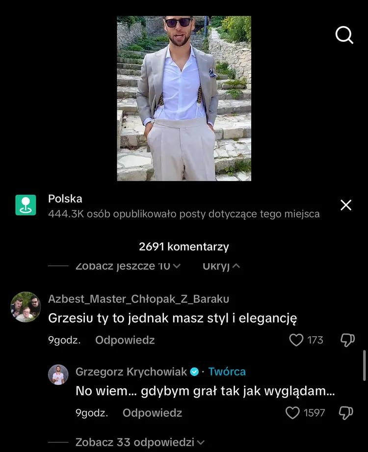 Odpowiedź Krychowiaka na TikToku! XD