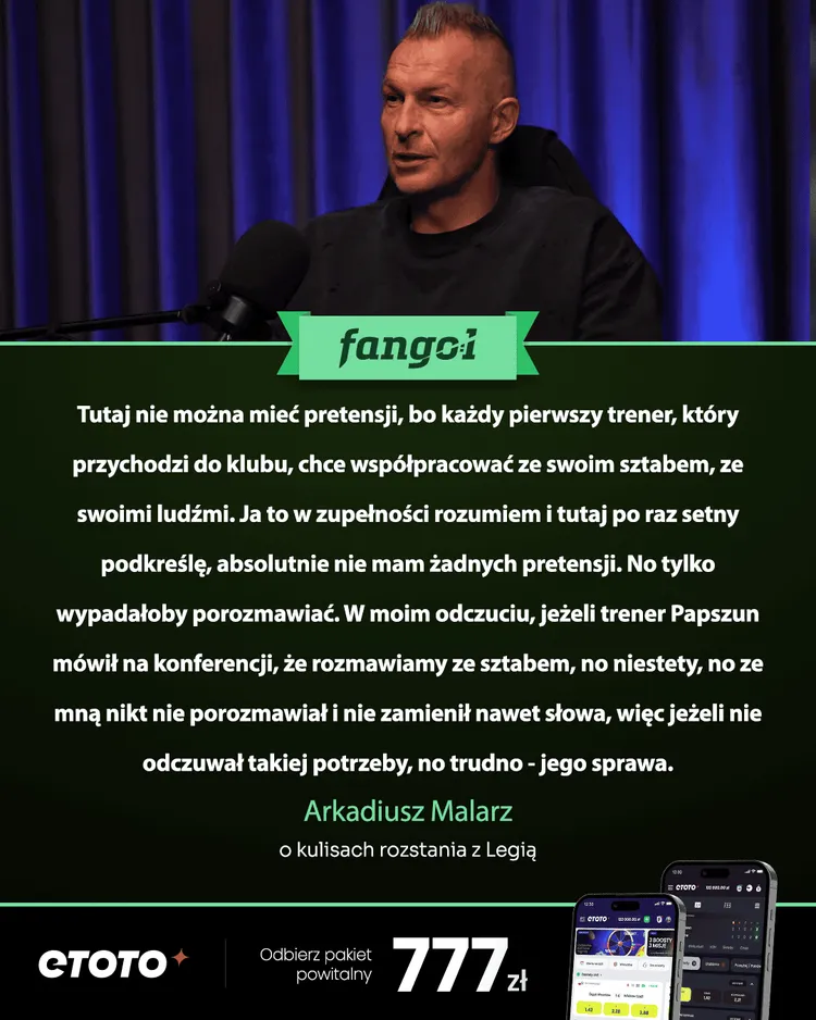 Arkadiusz Malarz o kulisach rozstania z Legią 