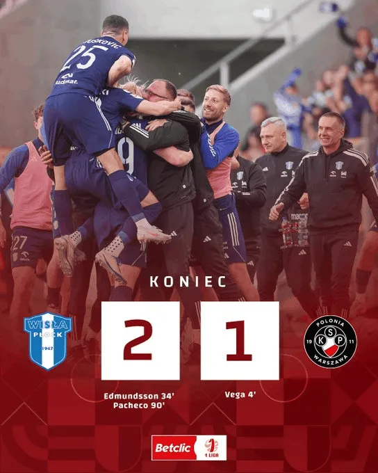 Wisła Płock wciąż w grze o Ekstraklasę!